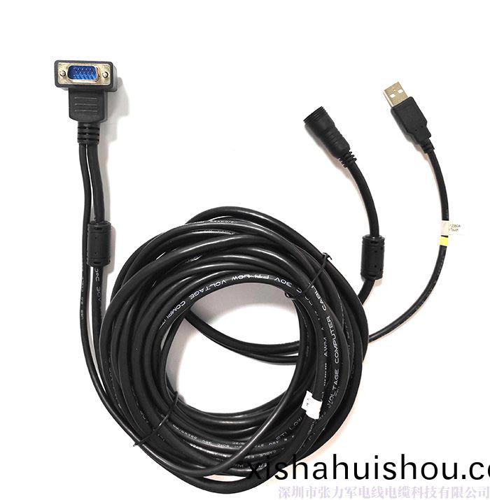 VGA90°/USB+迷妳6pin防水接頭(tou)